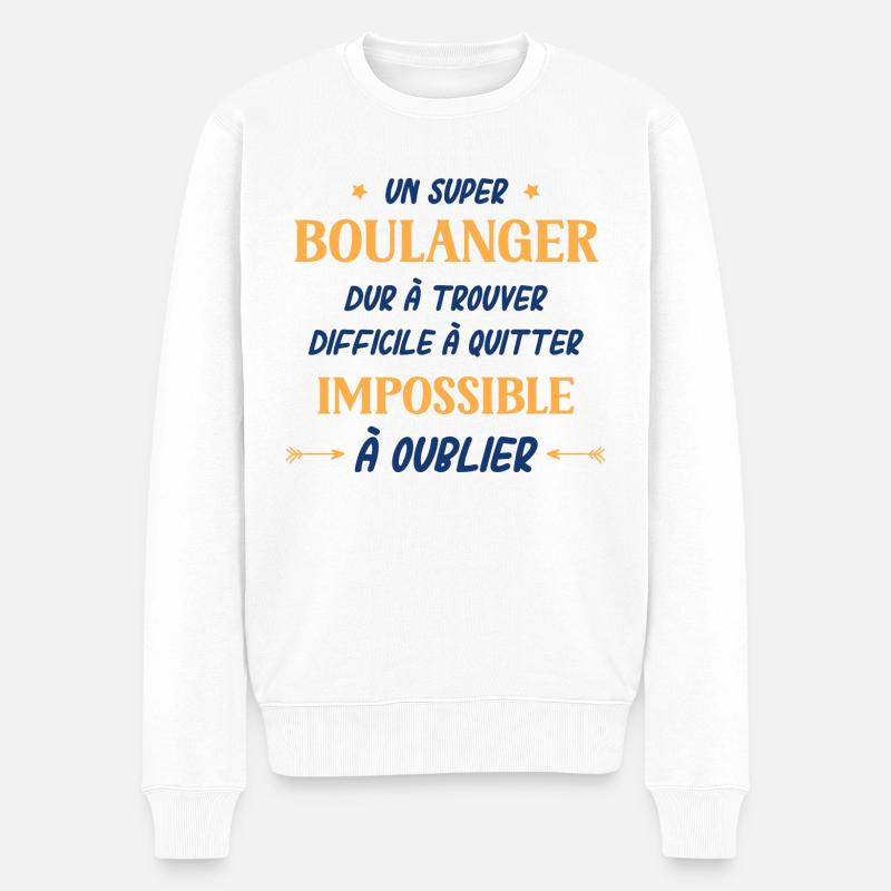 Un super boulanger - Pull Premium bio Homme - blanc