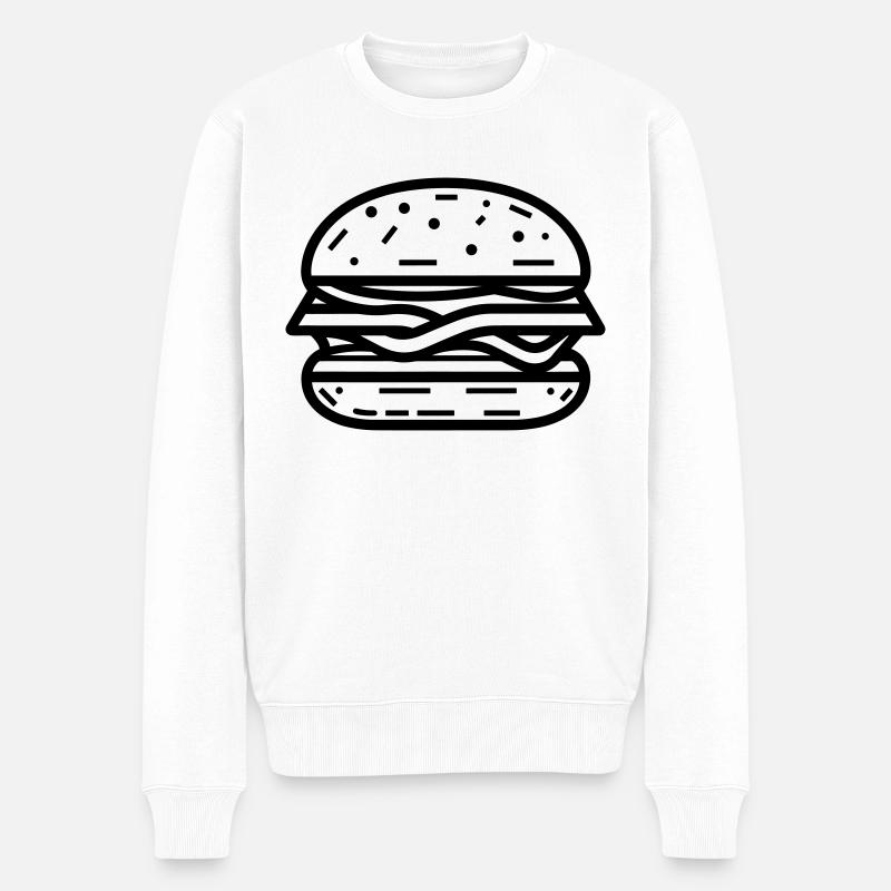 Hamburger - Pull Premium bio Homme - blanc