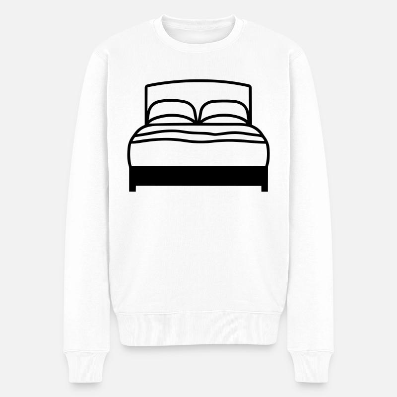 Doppelbett - Männer Premium Bio Pullover - Weiß