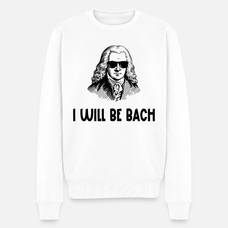 Ich werde Bach sein - Männer Premium Bio Pullover - Weiß