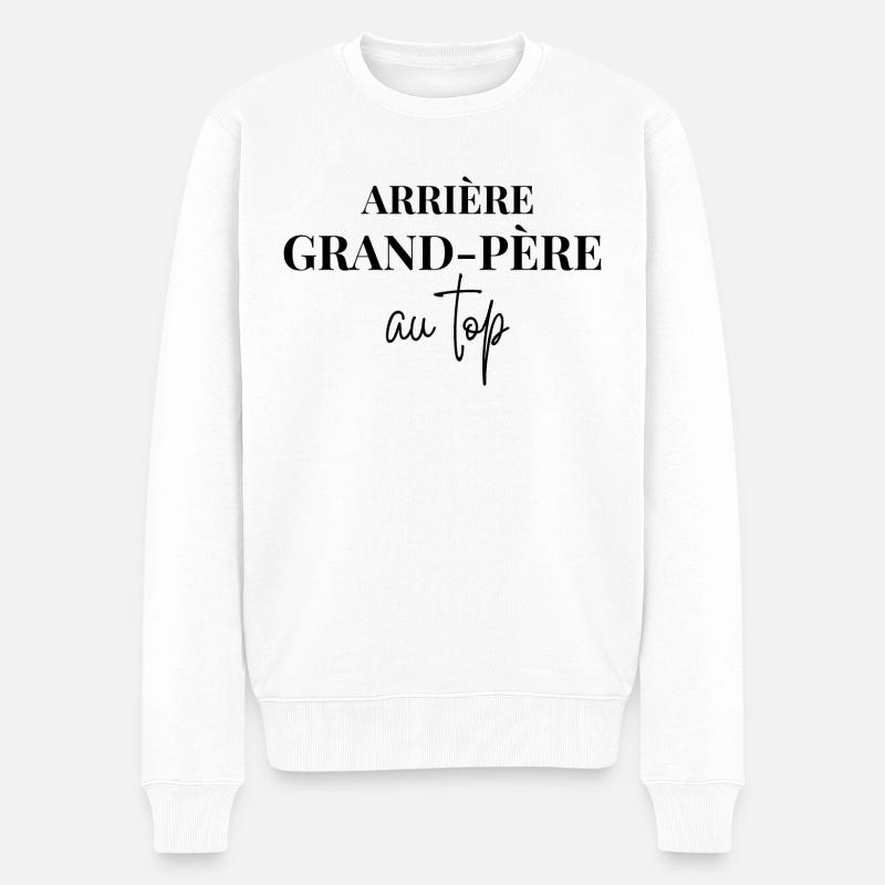 Urgroßvater an der Spitze - Männer Premium Bio Pullover - Weiß