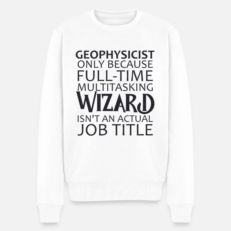 Geophysicist Wizard Geophysics - Männer Premium Bio Pullover - Weiß