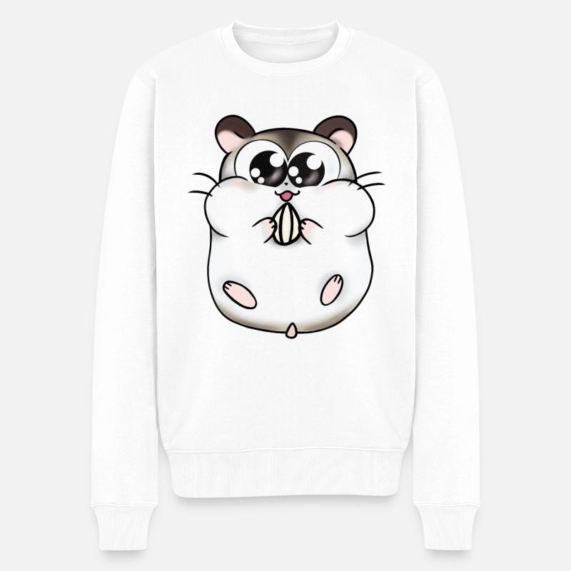 Pollux der Hamster - Männer Premium Bio Pullover - Weiß