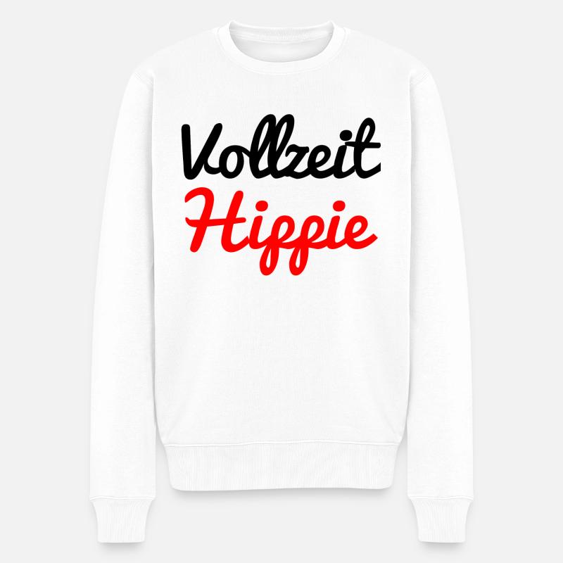 Vollzeit Hippie - Männer Premium Bio Pullover - Weiß