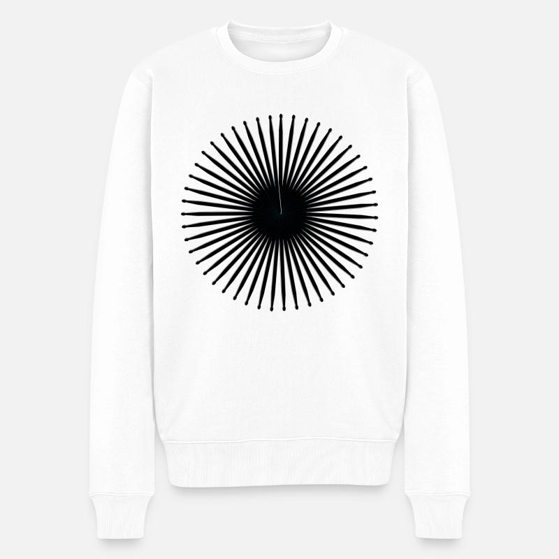 Schlagzeuger Drumstick - Männer Premium Bio Pullover - Weiß