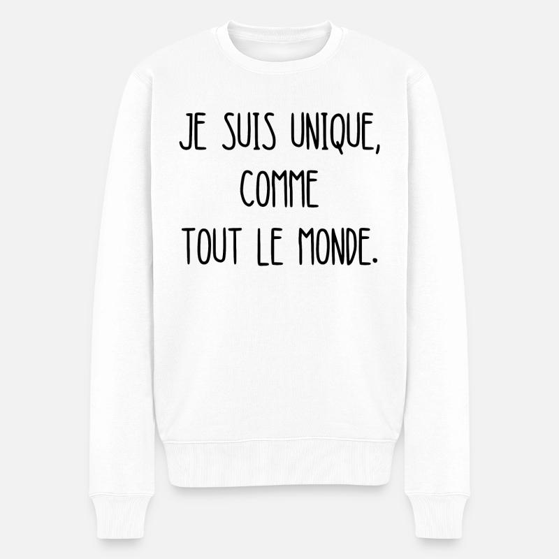 je suis unique - Pull Premium bio Homme - blanc