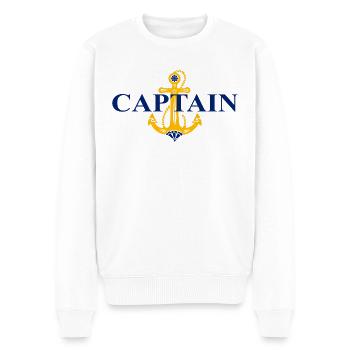 Anchor, Captain, First Mate, Sailing, Matching Pair - Men's Premium Organic Jumper - white - Front - Thijin (182cm)