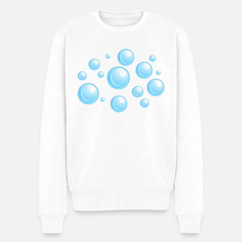 Bulles d'air bleu - Pull Premium bio Homme - blanc