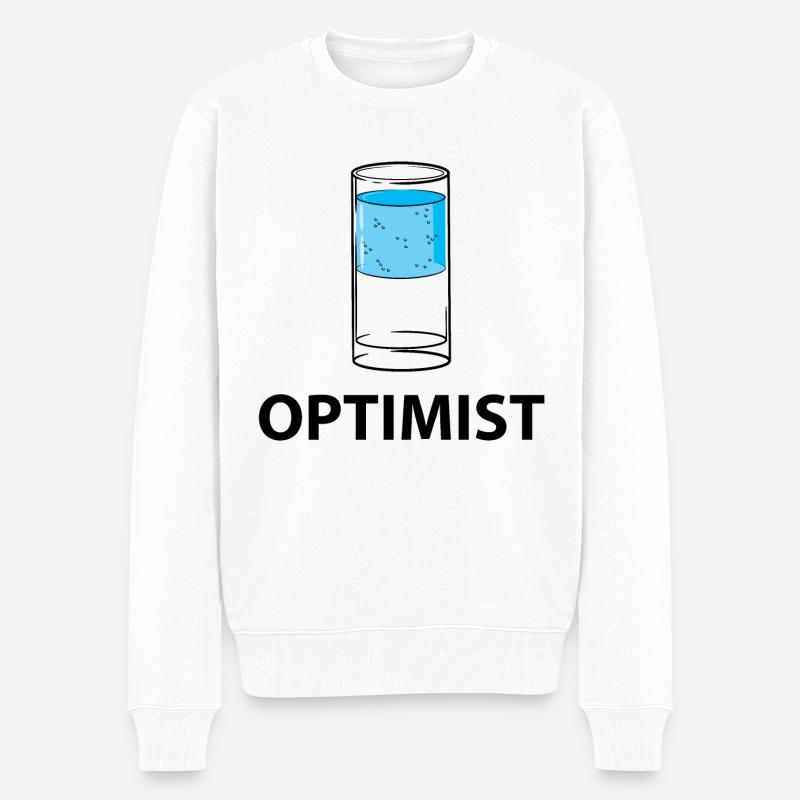 Optimist - Getränk - Männer Premium Bio Pullover - Weiß