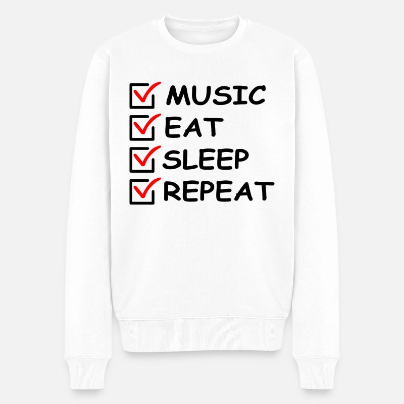 Musique Manger Dormir Répéter - Pull Premium bio Homme - blanc