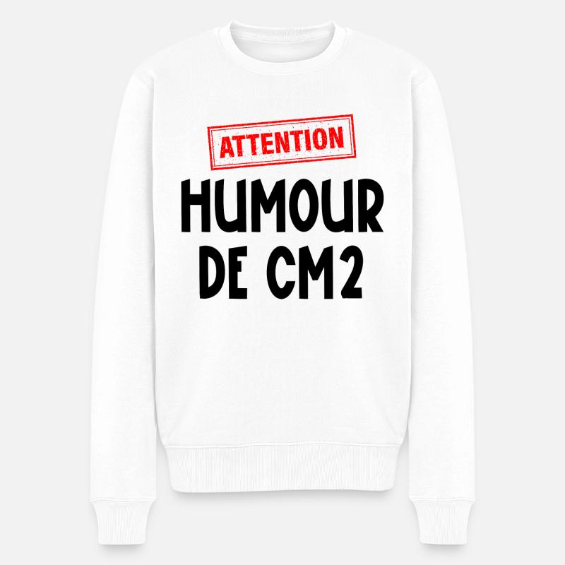 attention humour de cm2 - Pull Premium bio Homme - blanc