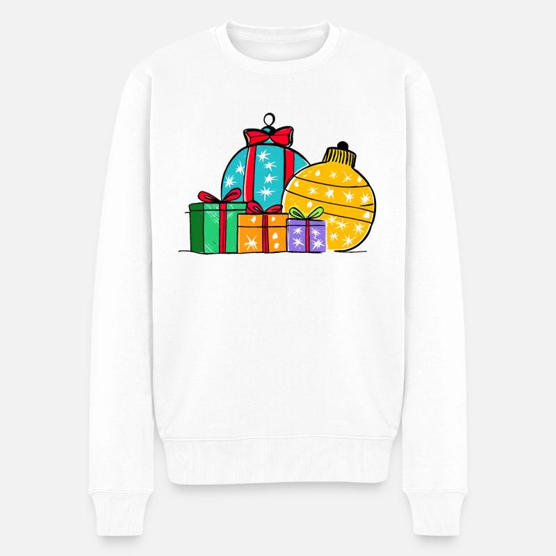 Weihnachtsgeschenkkugeln & -boxen - Männer Premium Bio Pullover - Weiß