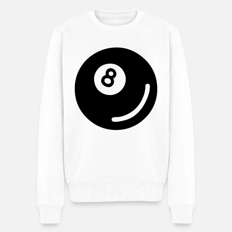 Billardkugel 01 - Männer Premium Bio Pullover - Weiß