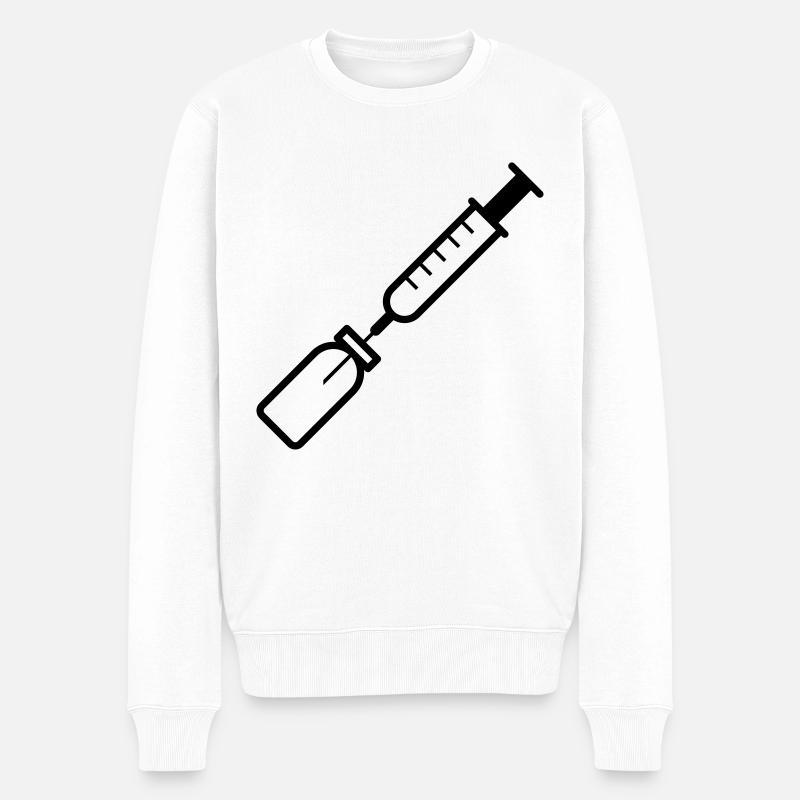 Spritze - Männer Premium Bio Pullover - Weiß