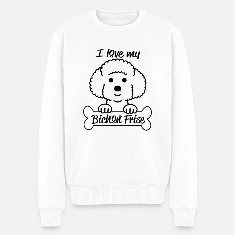 Bichon Frise - Männer Premium Bio Pullover - Weiß