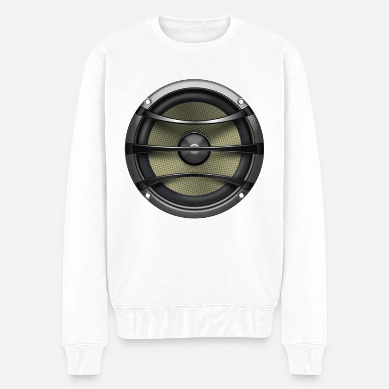 Lautsprecher mit Musik - Männer Premium Bio Pullover - Weiß