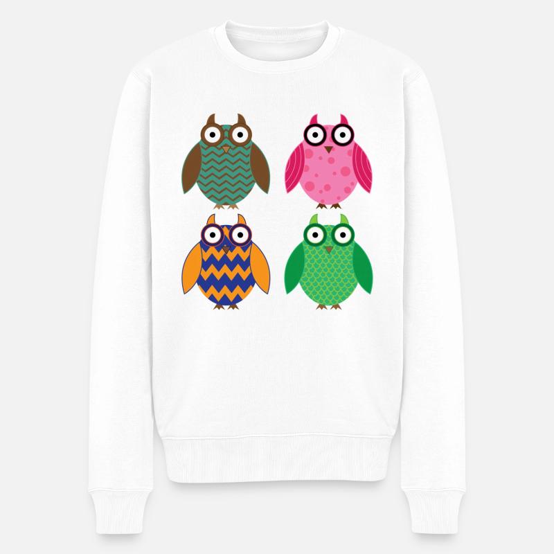 Les chouettes - Pull Premium bio Homme - blanc