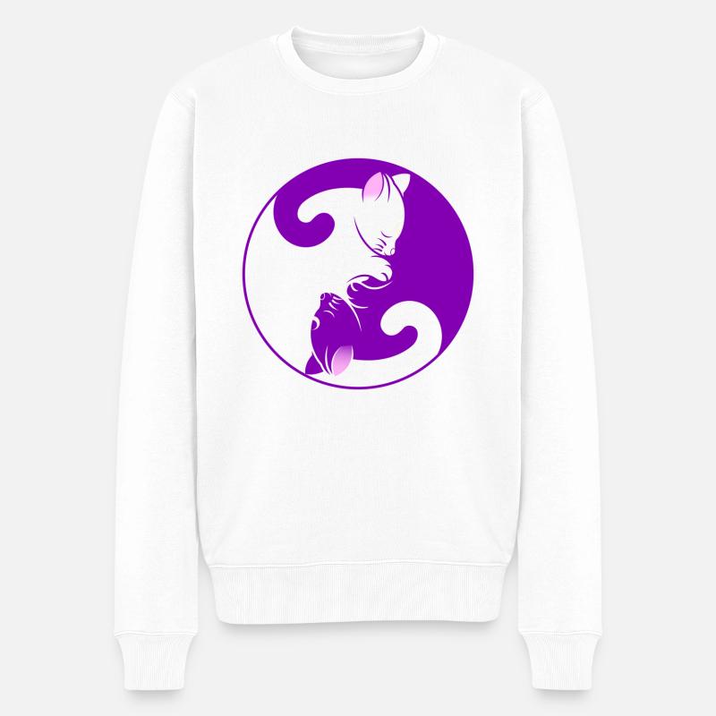 Zwei kleine Katzen - Männer Premium Bio Pullover - Weiß