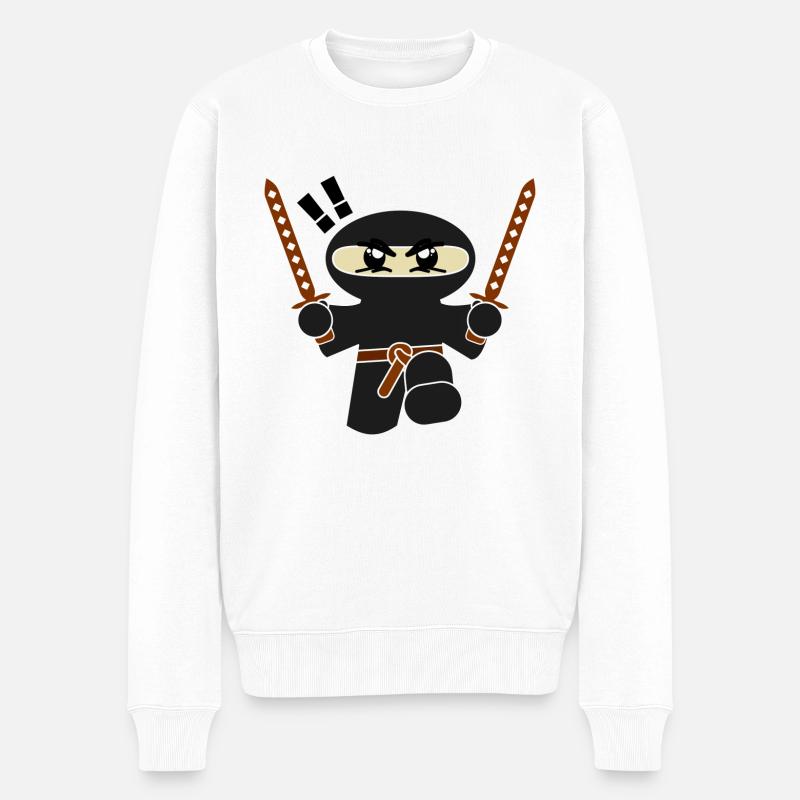 Chevalier Ninja - Pull Premium bio Homme - blanc