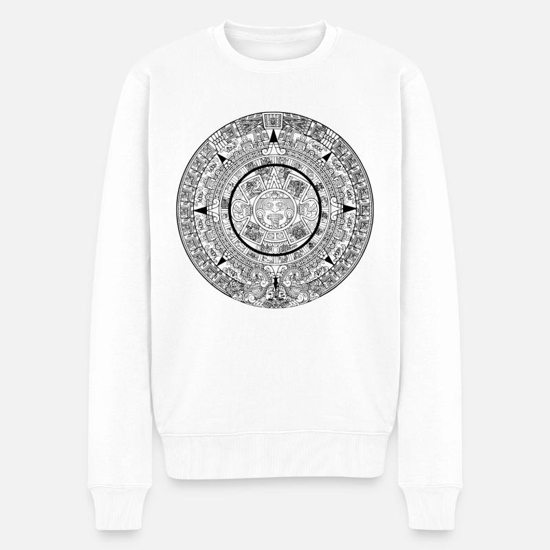 Maya-Kalender - Männer Premium Bio Pullover - Weiß