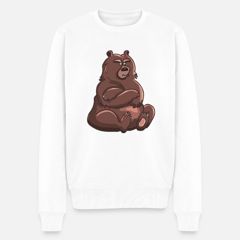 Doba der mürrische Bär - Männer Premium Bio Pullover - Weiß