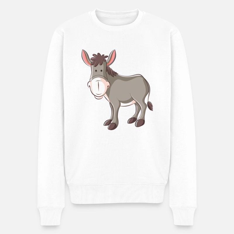 Helio der Esel - Männer Premium Bio Pullover - Weiß