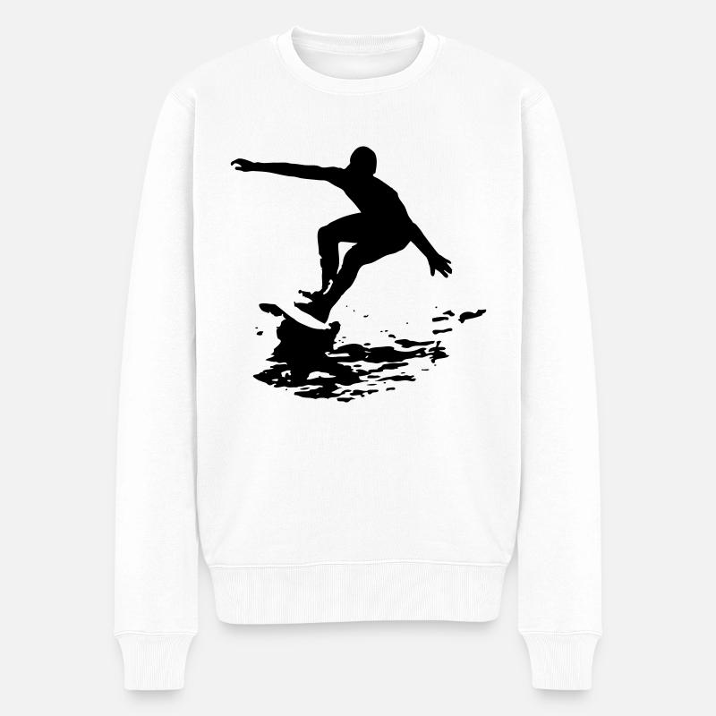 surfing_design - Pull Premium bio Homme - blanc