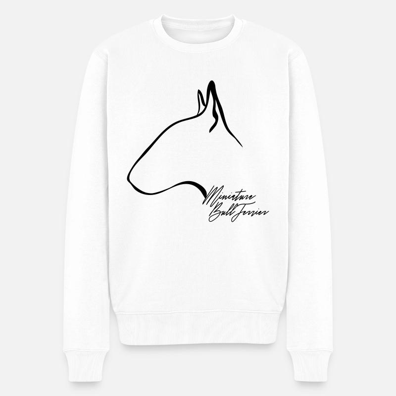 MINIATURE BULL TERRIER Profil Wilsigns - Männer Premium Bio Pullover - Weiß