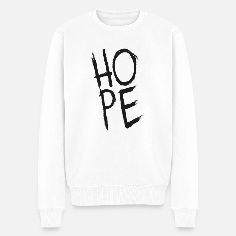 Hope - Männer Premium Bio Pullover - Weiß