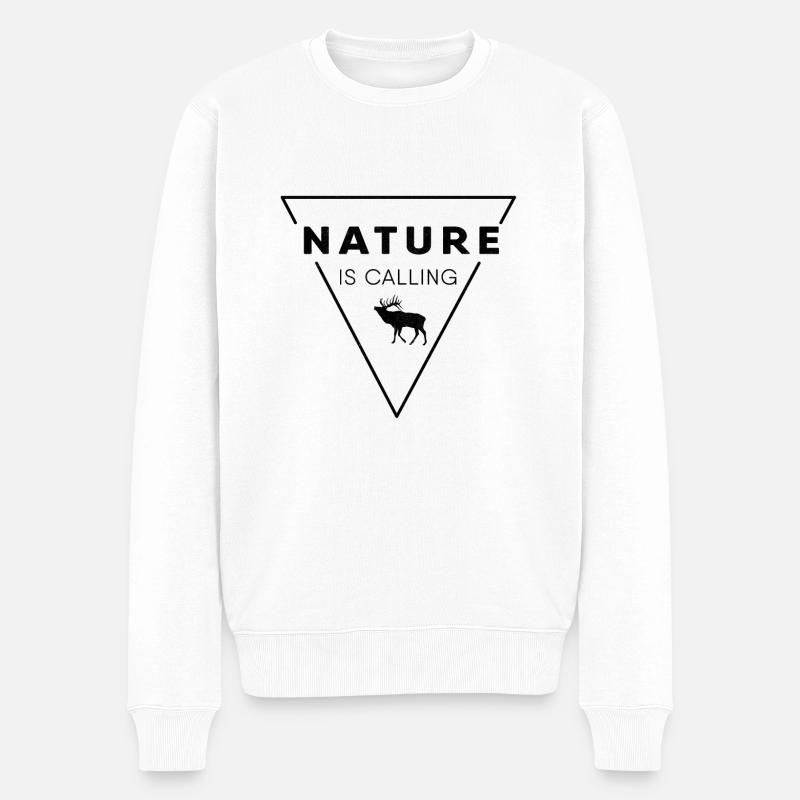 Nature aventure - Pull Premium bio Homme - blanc