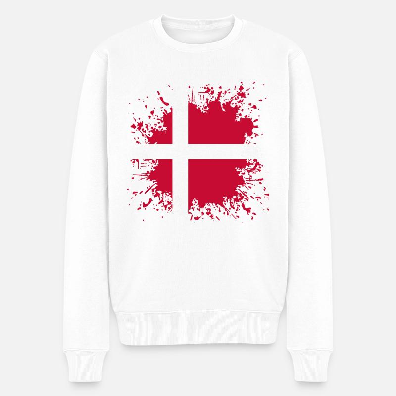 Danemark Drapeau - Pull Premium bio Homme - blanc