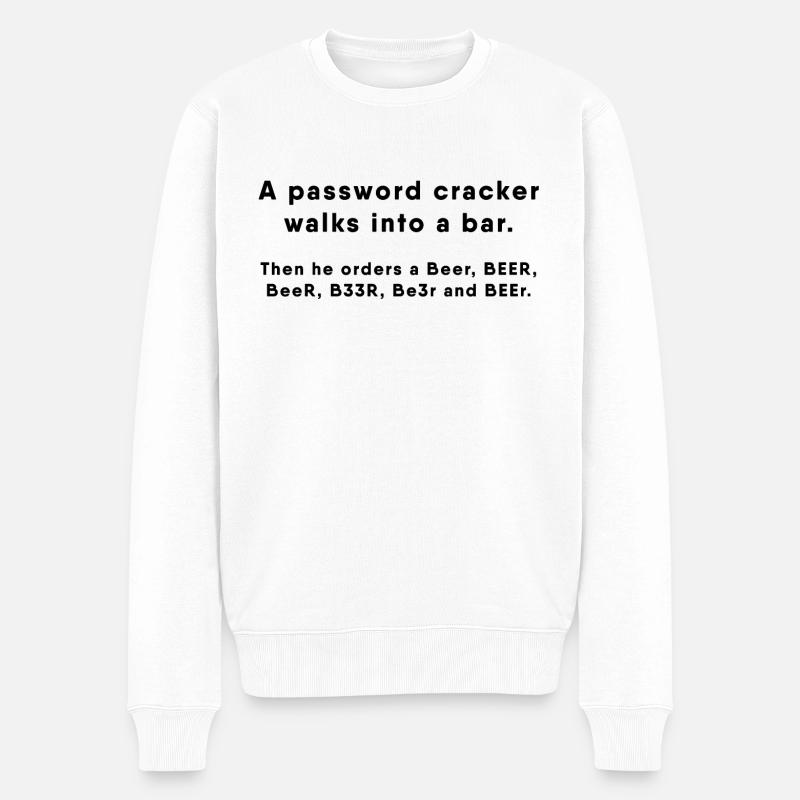Hacker - Passwort Cracker - Männer Premium Bio Pullover - Weiß
