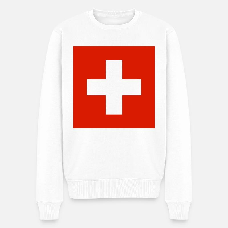 Wappen der Schweiz - Männer Premium Bio Pullover - Weiß