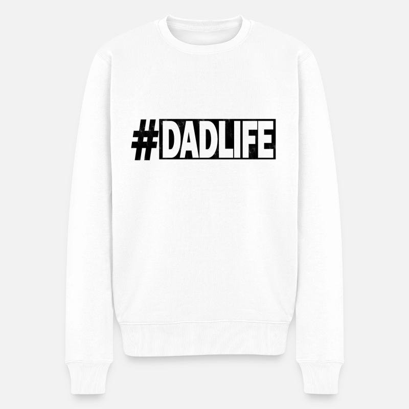 Papa Vater - Männer Premium Bio Pullover - Weiß
