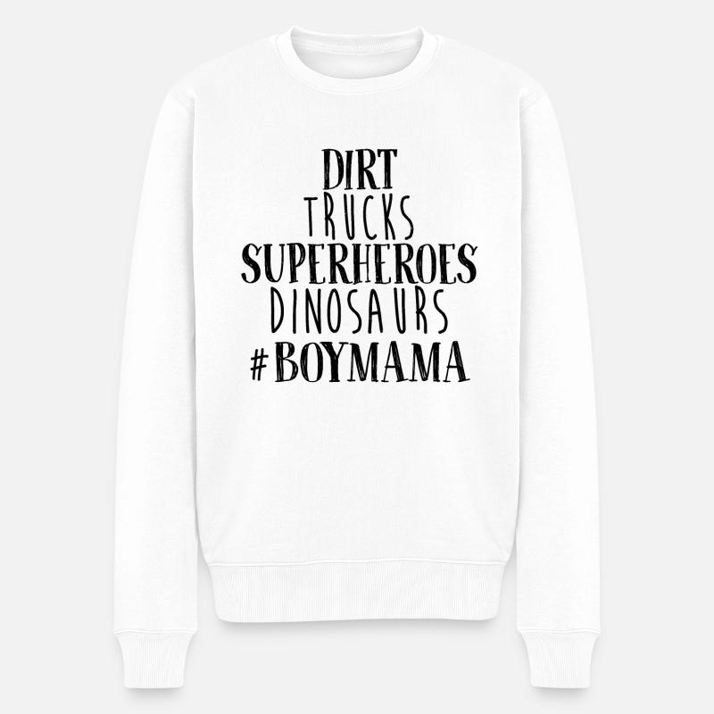Mama Sohn Junge Mami Mutter Geschenk - Männer Premium Bio Pullover - Weiß
