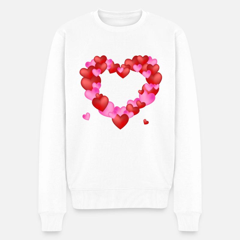 Herz aus Herzen - Männer Premium Bio Pullover - Weiß