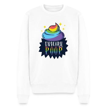Einhorn unicorn poop - Männer Premium Bio Pullover - Weiß - Vorne - Thijin (182cm)