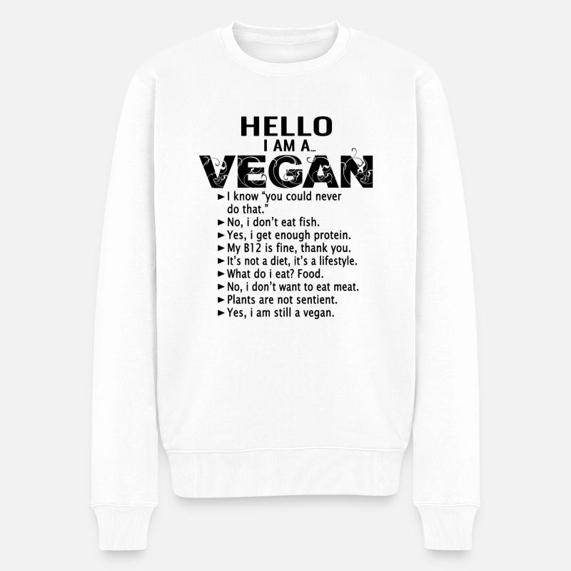 Veganer Veganerin - Männer Premium Bio Pullover - Weiß