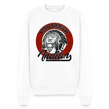 Indianer - Männer Premium Bio Pullover - Weiß - Vorne - Thijin (182cm)