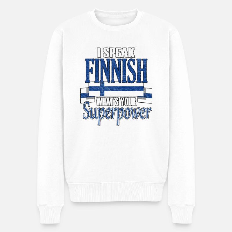 Finlande - Pull Premium bio Homme - blanc