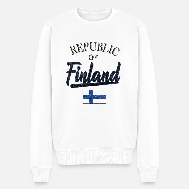 Finlande - Pull Premium bio Homme - blanc