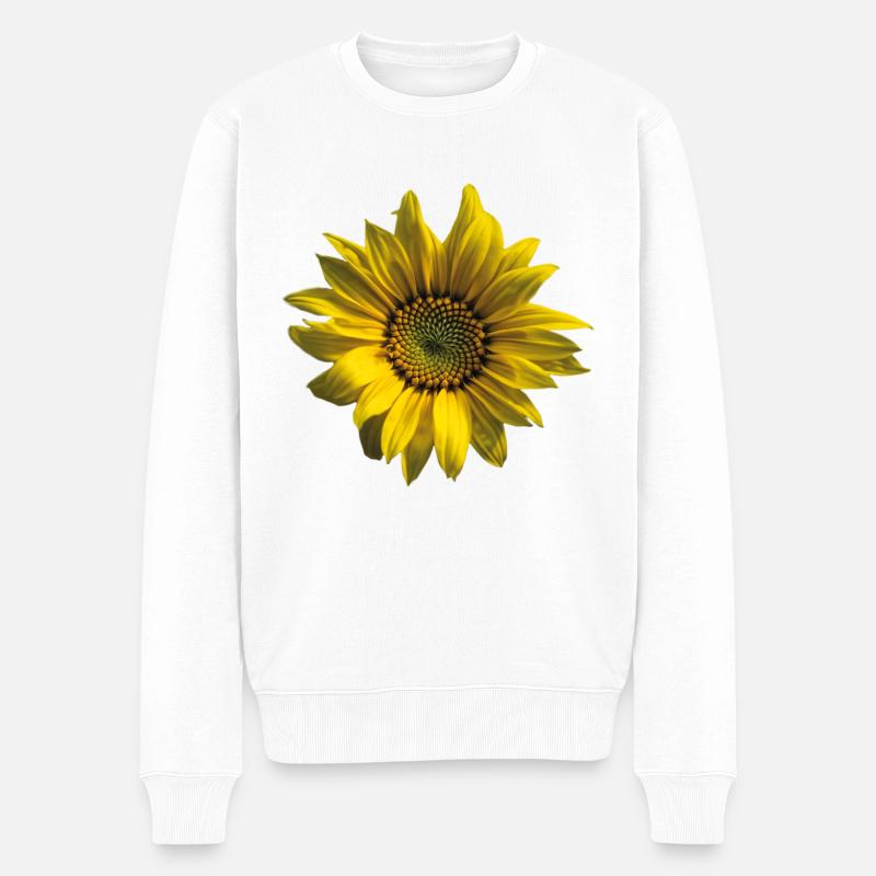 Sonnenblume - Männer Premium Bio Pullover - Weiß