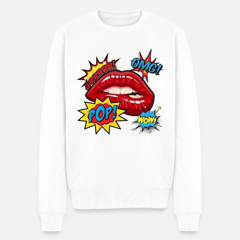 GRRRRRR POP OMG WOW - Pull Premium bio Homme - blanc