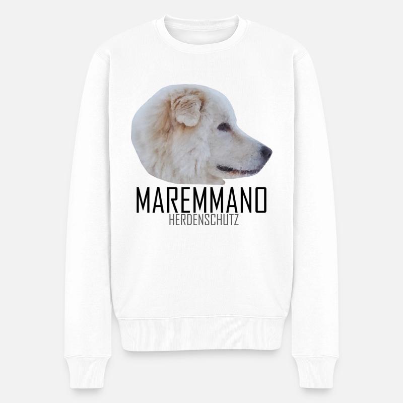MAREMMANO ABRUZZESE - Herdenschutz - Männer Premium Bio Pullover - Weiß