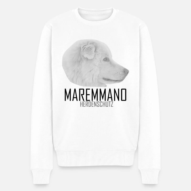 MAREMMANO ABRUZZESE - Protection du troupeau - Pull Premium bio Homme - blanc