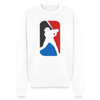 Baseball - Männer Premium Bio Pullover - Weiß - Vorne - Thijin (182cm)