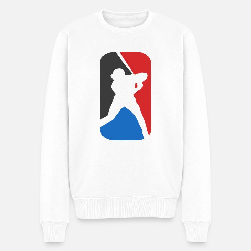 Baseball - Männer Premium Bio Pullover - Weiß