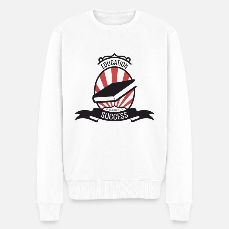 Schüler Ausbildung Wissen Cooles Geschenk - Männer Premium Bio Pullover - Weiß