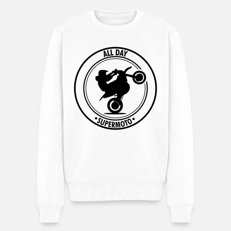 alldaysupermoto - Pull Premium bio Homme - blanc