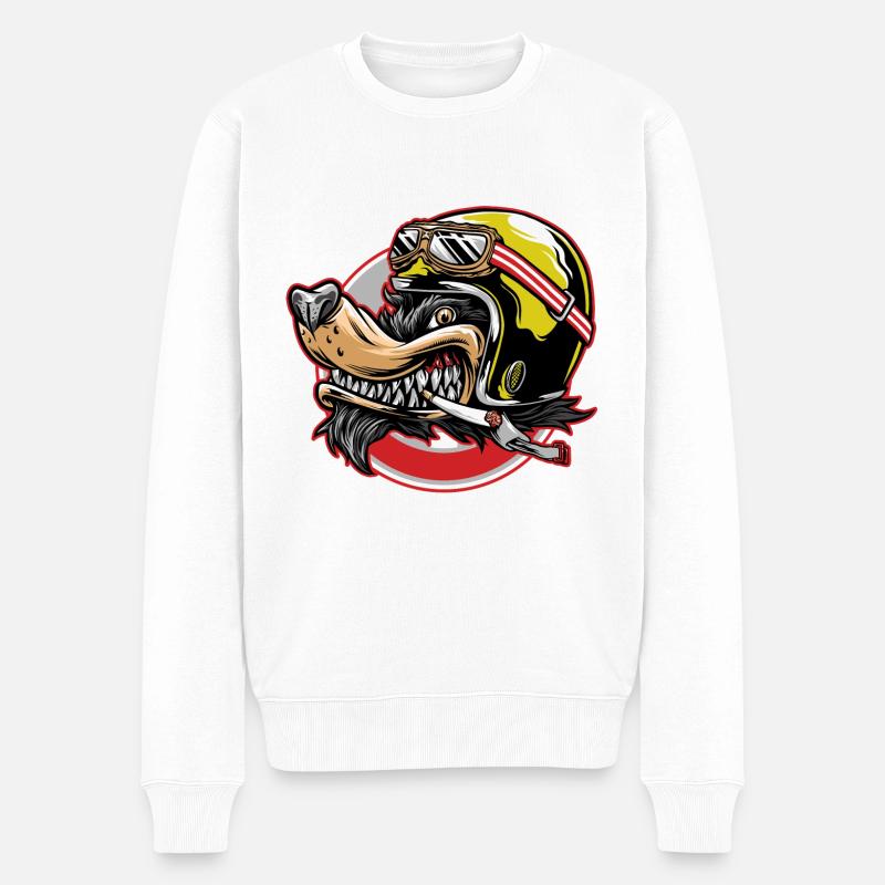 Chien motard - Pull Premium bio Homme - blanc